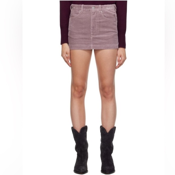 New Isabel Marant Etoile Rania Skirt in Lilac Purple Ribbed Corduroy Mini Sz 40 - Picture 14 of 16